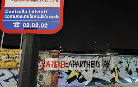 Area B, cartelli di protesta, disobbedienza civile, apartheid