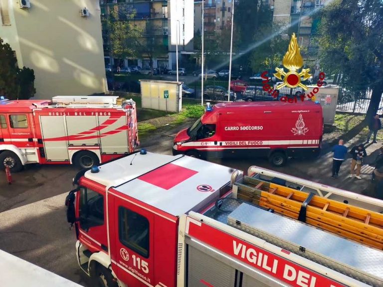 Incendio a Milano oggi, scuola di via Paravia, foto Fotogramma