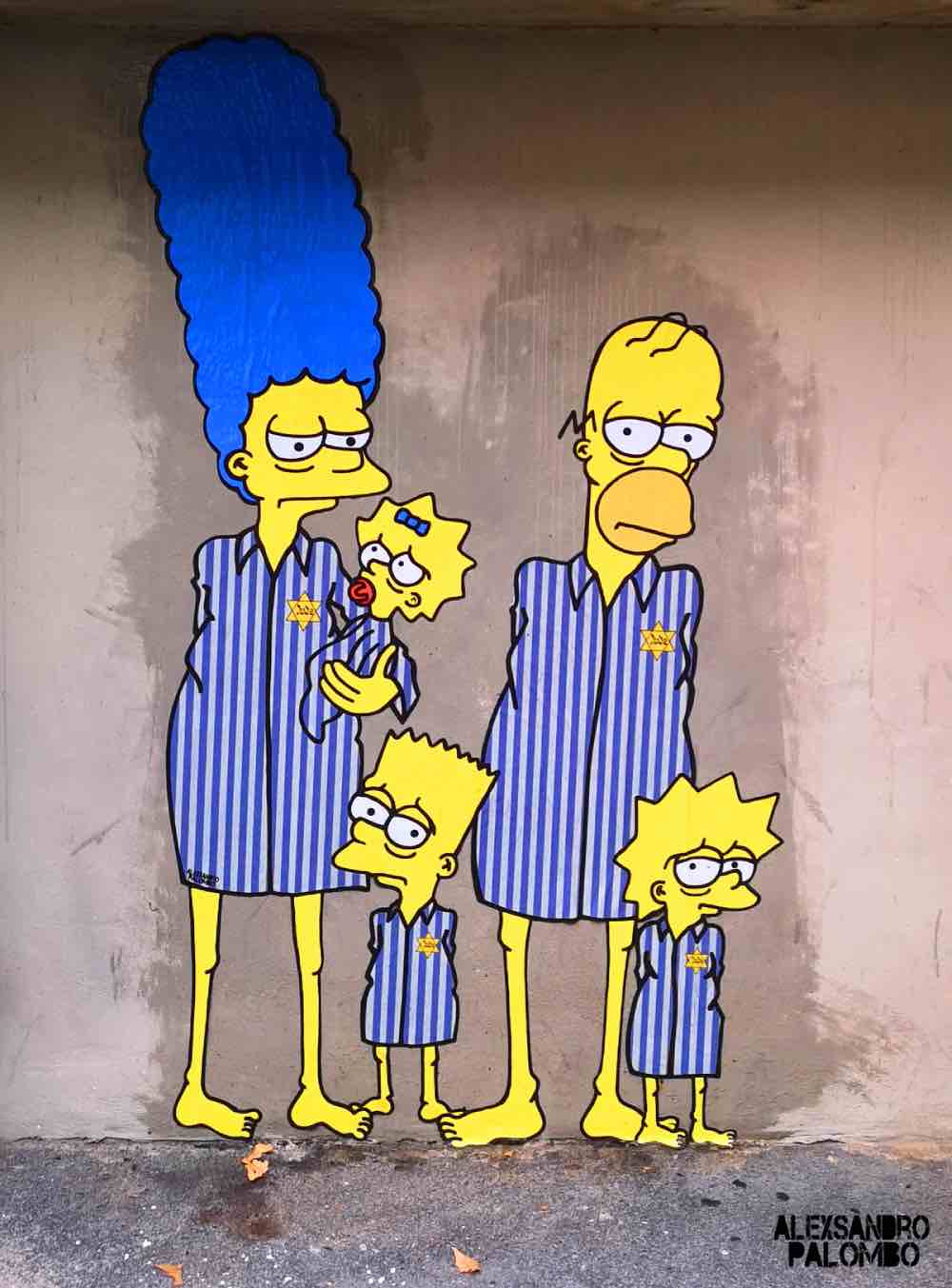 Murales dei Simpson vandalizzato a Milano
