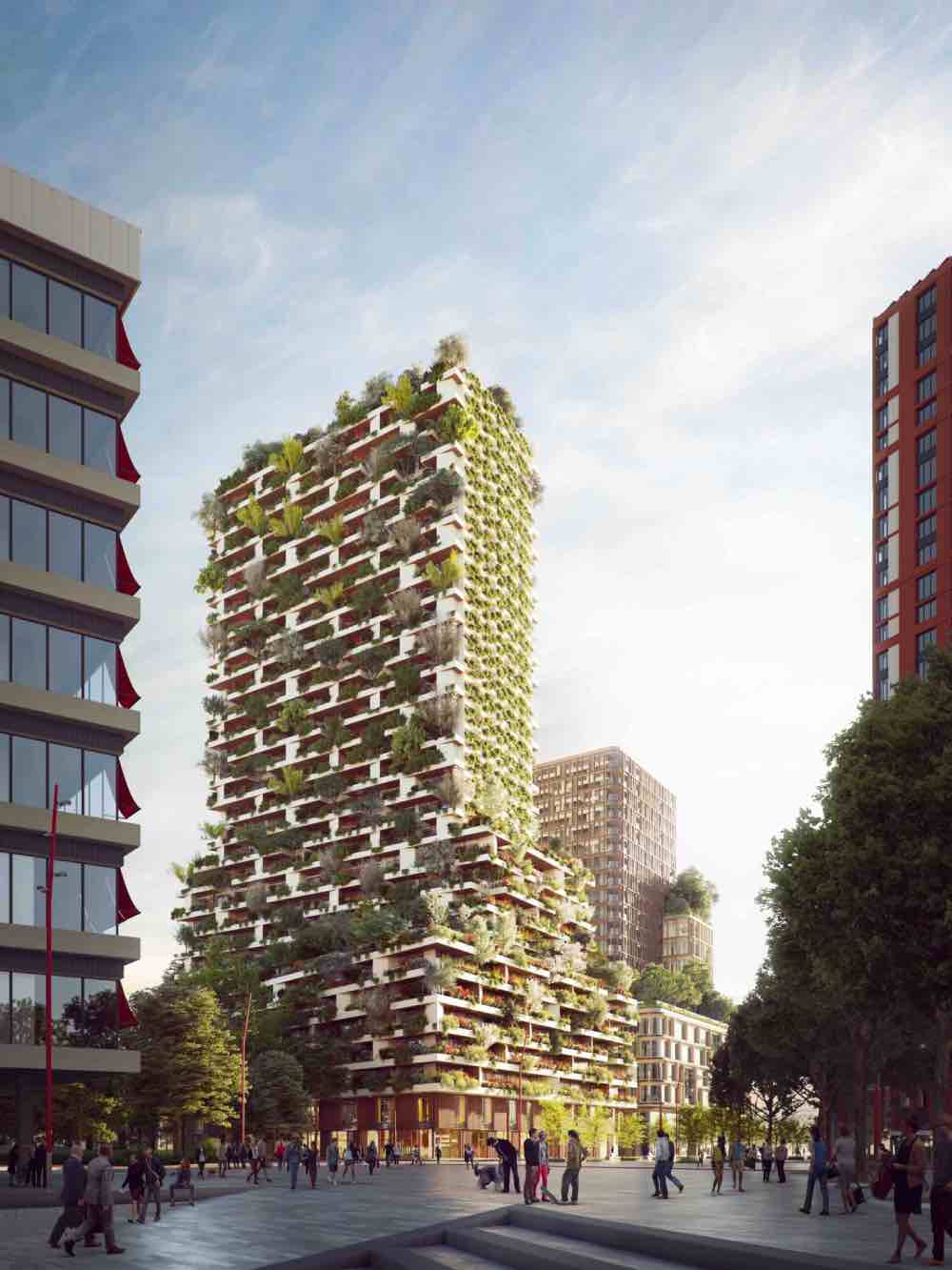 Il Bosco Verticale di Utrecht, in Olanda, il progetto Wonderwoods Tower Vertical Forest di Stefano Boeri Architetti